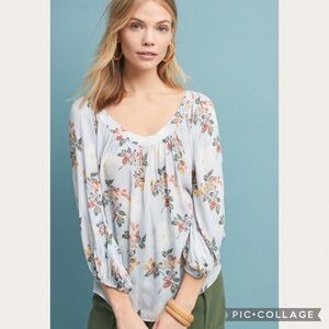 Anthropologie Maeve Boswell Blouse in Sky (Price Firm)